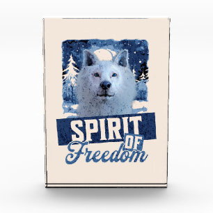 Arctic Wolf Spirit of Freedom Wildlife Design Photo Block