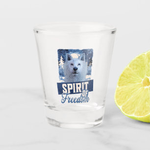 Arctic Wolf Spirit of Freedom Wildlife Design Shot Glass