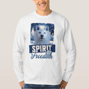 Arctic Wolf Spirit of Freedom Wildlife Design T-Shirt