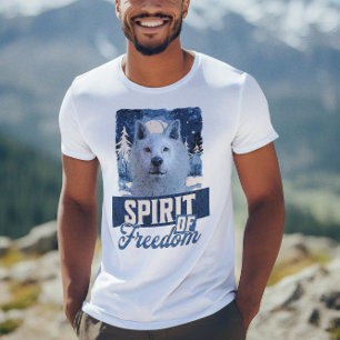 Arctic Wolf Spirit of Freedom Wildlife Design Tri-Blend Shirt