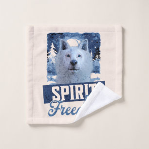 Arctic Wolf Spirit of Freedom Wildlife Design Wash Cloth