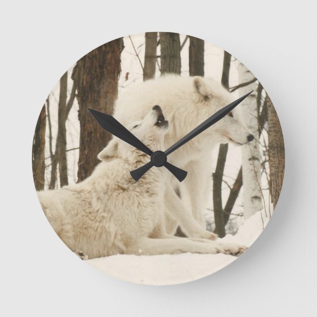 Arctic Wolves Round Clock (Front)