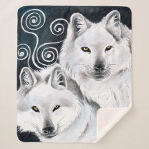 Arctic Wolves Watercolor