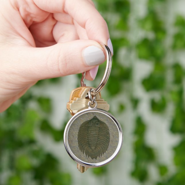 Arctinrus Boltoni Fossil Trilobite Key Ring (Hand)