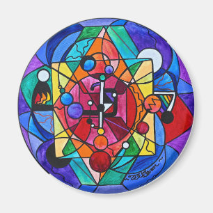 "Arcturian Divine Order Grid" 2¼ Inch Round Magne Magnet