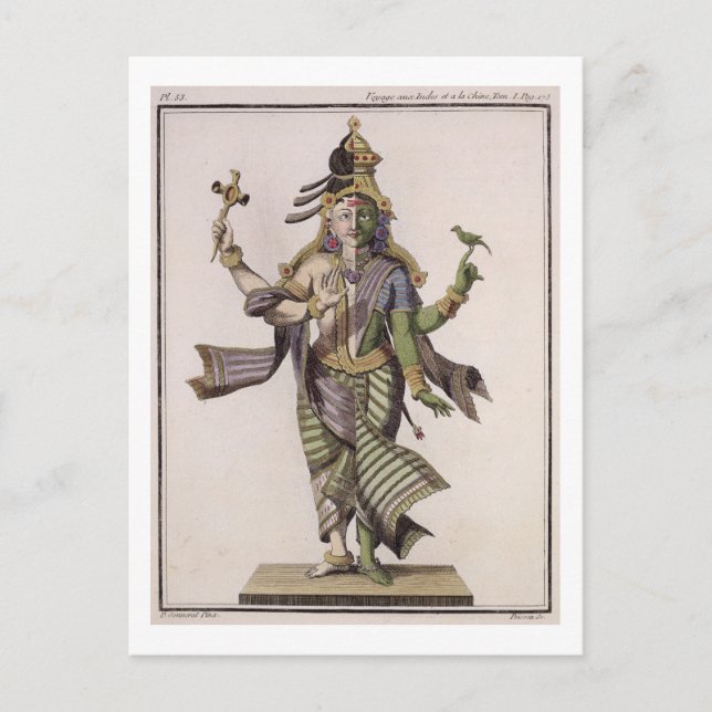 Ardhanarishvara, from 'Voyage aux Indes et a la Ch Postcard (Front)