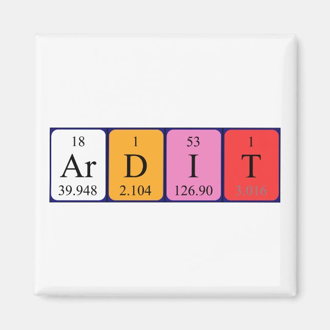 Ardit periodic table name magnet (Front)