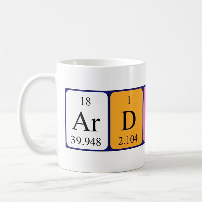 Ardith periodic table name mug (Left)