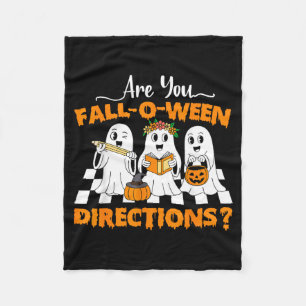 are Fall O Ween Directions Funny Teacher Halloween Fleece Blanket