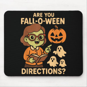 are Fall O Ween Directions Funny Teacher Halloween Mouse Pad