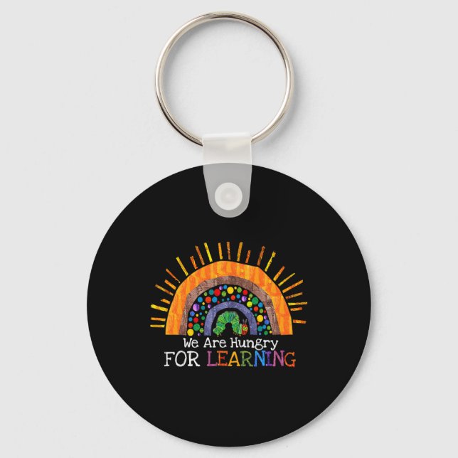 Are Hungry For Learning Rainbow Teacher Gift  Key Ring (Front)