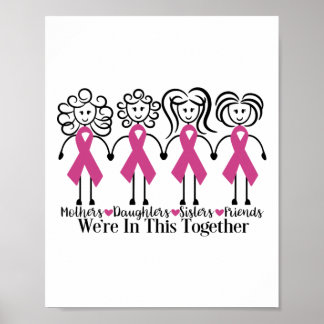 Are In Together Family Friends Breast Cancer Aware Poster