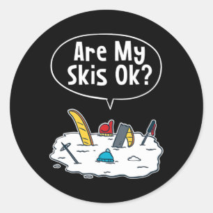 Are My Skis Ok _1 Classic Round Sticker