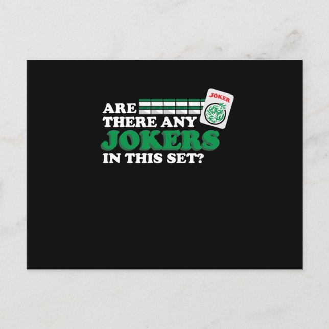 Are There Any Jokers In Set Mahjong Player Games Invitation Postcard (Front)