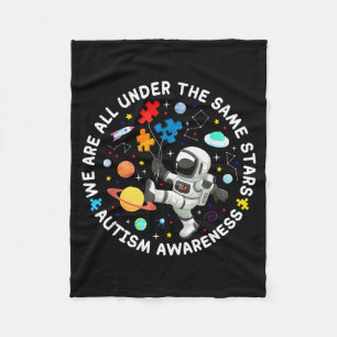 Are under the same stars space autism awareness fleece blanket