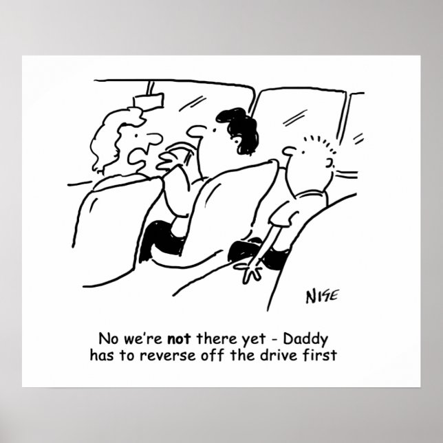 Are We There Yet? Funny Child Cartoon Poster (Front)