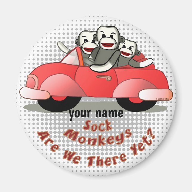 Are We There Yet Sock Monkey  magnet (Front)