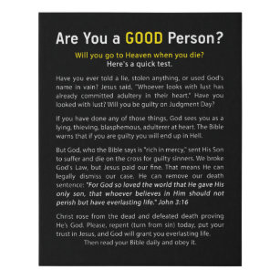 Are You a Good Person? Christian Faith Full Gospel Faux Canvas Print