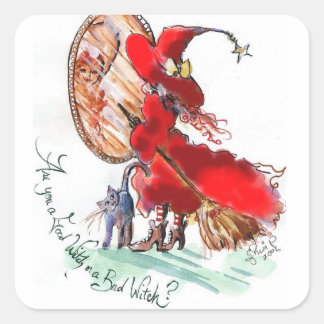 are You A Good WItch or a Bad Witch? Square Sticker