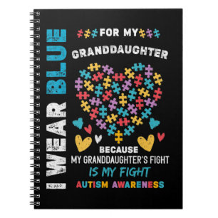 Are you a proud autism Grandpa? This I Wear Blue f Notebook