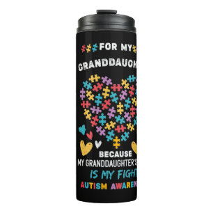 Are you a proud autism Grandpa? This I Wear Blue f Thermal Tumbler