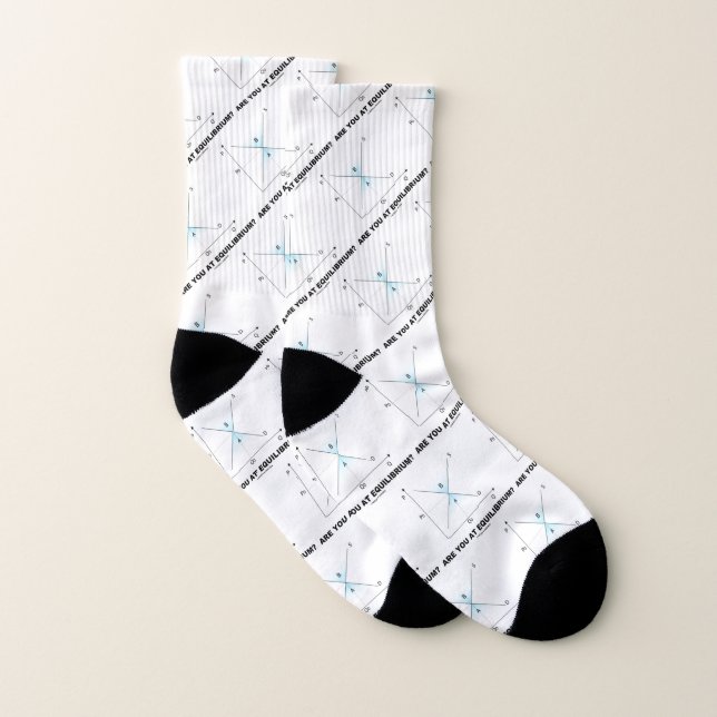 Are You At Equilibrium? Supply-and-Demand Humour Socks (Pair)