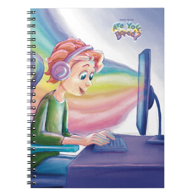 Are You Bored? Colourful Gamer Desk Notebook (Front)