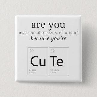 Are You Cute Nerdy Science Geek Humour Button