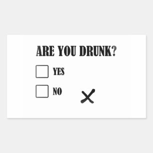 are you drunk funny text message illustration ques rectangular sticker