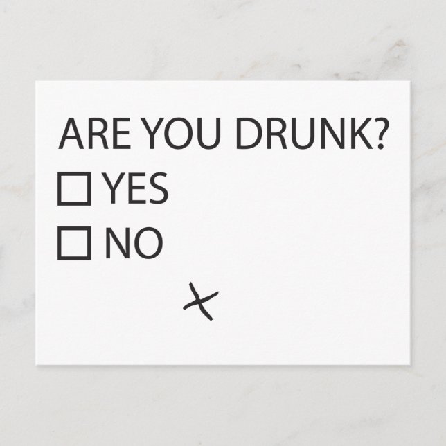 Are You Drunk Test Postcard (Front)