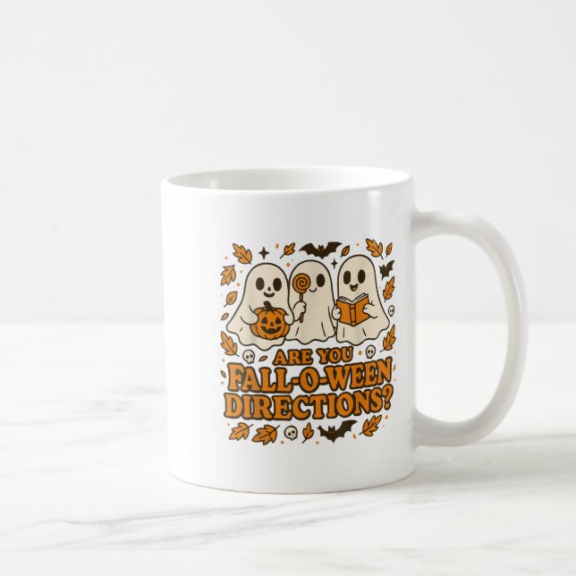 Are You Fall-o-ween Direction Funny Teacher Hallow Coffee Mug (Right)