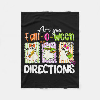Are You Fall-o-ween Directions Cute Ghost Teacher Fleece Blanket
