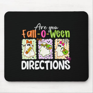 Are You Fall-o-ween Directions Cute Ghost Teacher Mouse Pad