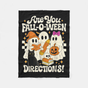 Are You Fall O Ween Directions Fall Teacher Hallow Fleece Blanket