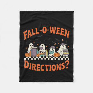 Are You Fall O Ween Directions Funny Halloween Tea Fleece Blanket