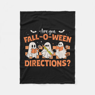Are You Fall-o-ween Directions Funny Teacher Hallo Fleece Blanket