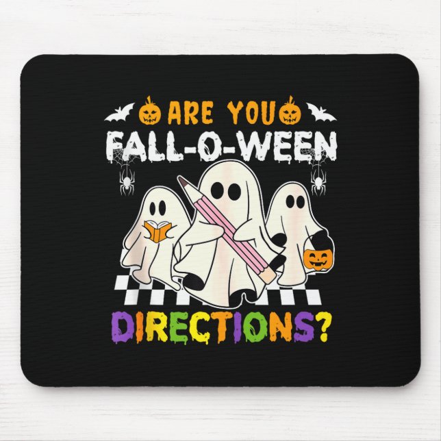 Are You Fall O Ween Directions Ghost Christian Hal Mouse Pad (Front)