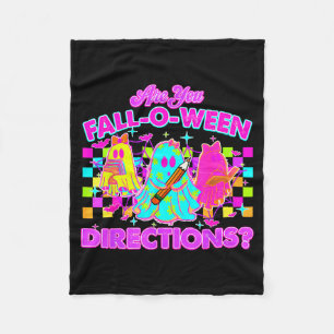 Are You Fall-o-ween Directions Neon Ghost Teacher Fleece Blanket