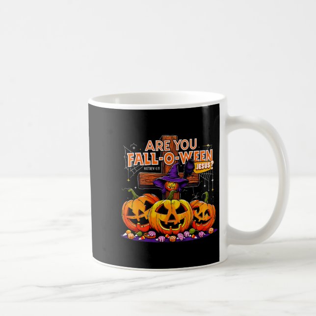 Are You Fall-o-ween Jesus Funny Pumpkin _2  Coffee Mug (Right)