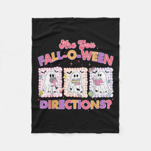 Are You Falloween Directions, Halloween Cute Ghost Fleece Blanket