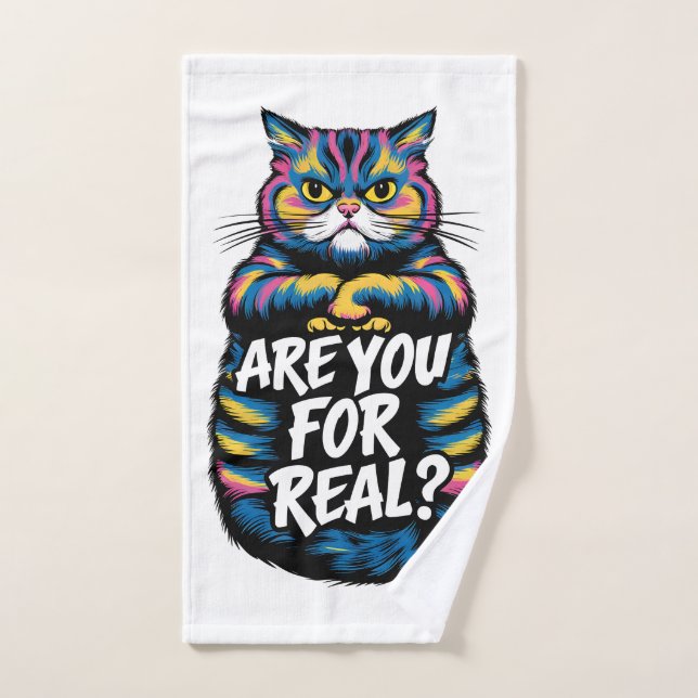 Are You For Real Grumpy Cat Hand Towel (Hand Towel)