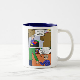 Are you gonna spank mummy's bottom? Two-Tone coffee mug