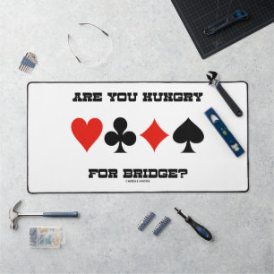 Are You Hungry For Bridge? Four Card Suits Desk Mat