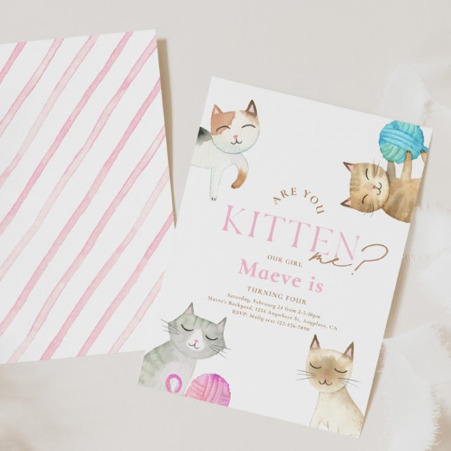Are You Kitten Me? Cat Birthday Invitation (Creator Uploaded)