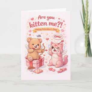 Are You Kitten Me? Cute Funny Cat Valentine’s Day  Card