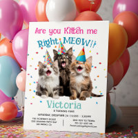 Are you Kitten me right Meow Birthday Party Cat