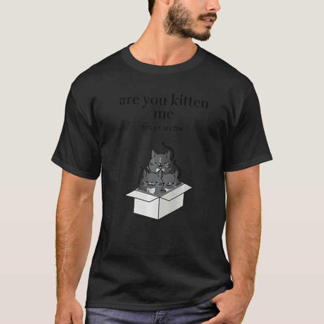 Are You Kitten Me Right Meow Funny Tuxedo Cats in  T-Shirt (Front)