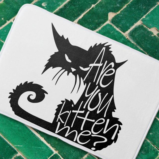 Are you kitten me? Scary Black Cat  Bath Mat (Creator Uploaded)
