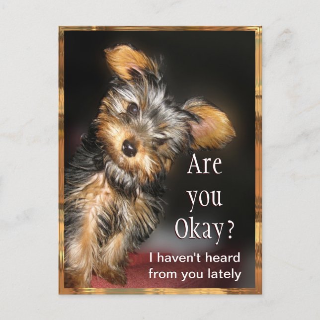 Are you Okay? Customisable Postcard (Front)