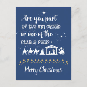 Are You Part Of The Inn Crowd? Funny Christmas Holiday Postcard